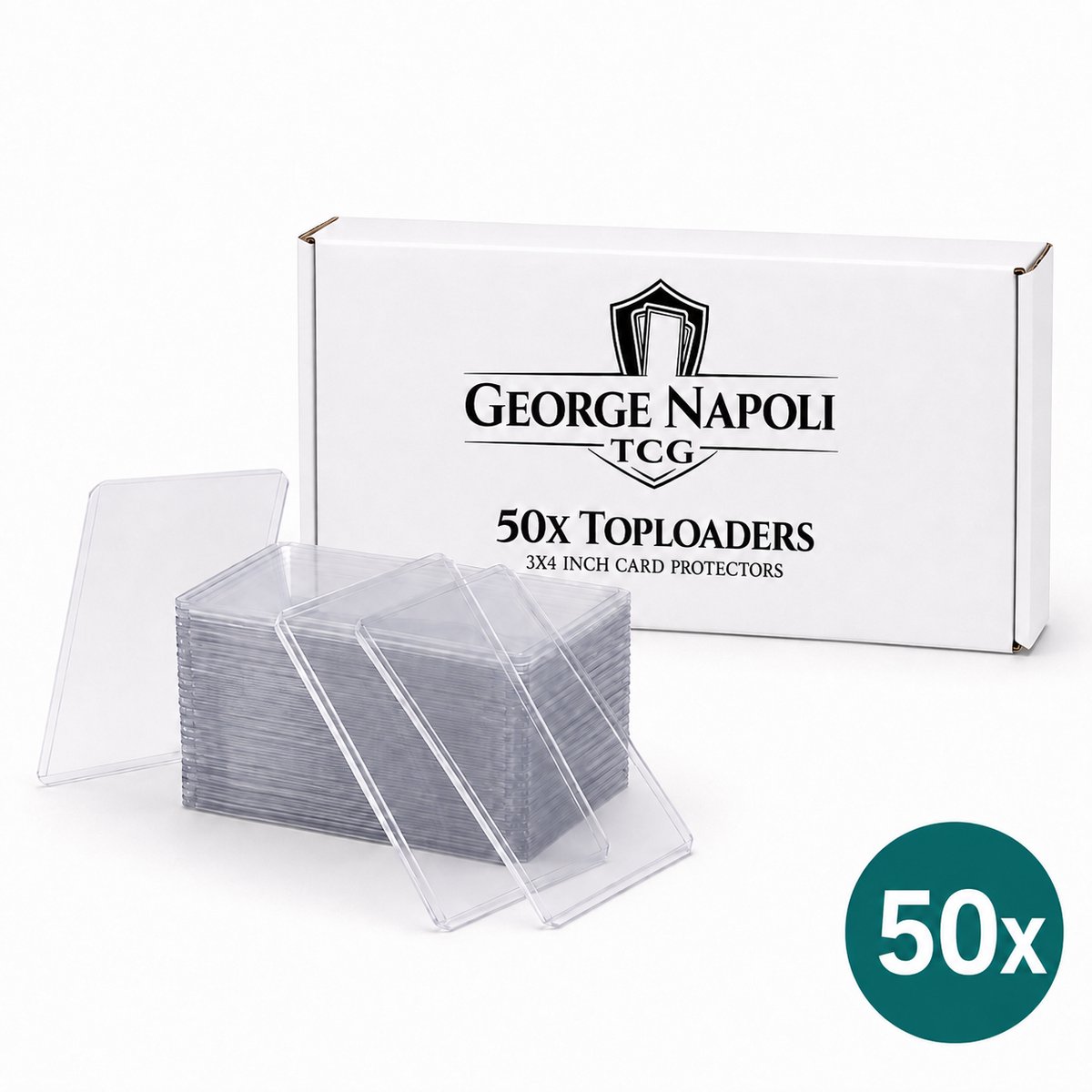 George Napoli TCG Toploaders 50-Pack - 3x4 inch Kaarthouders - Transparante Beschermhoesjes voor Kaarten - Stevige Card Protectors voor Verzamelkaarten