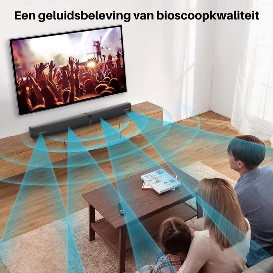 SNJY® Soundbar - TV Speaker - Home Cinema - 3D Surround Sound - 2-in-1 - 80 W - Zwart van SNJY — afbeelding 5