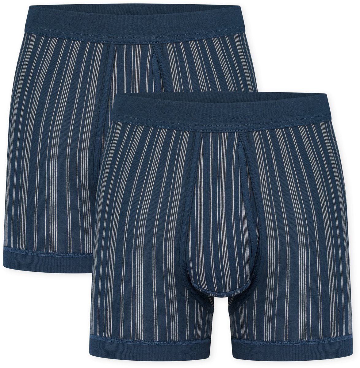 Schiesser Broek kort met gulp 2 Pack - Heren Classic Daywear - Onderbroek - donkerblauw