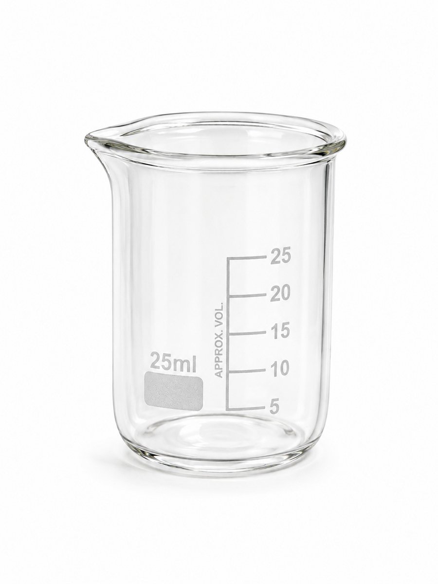 Bekerglas 25 ml Laag model hittebestendig borosilikaatglas