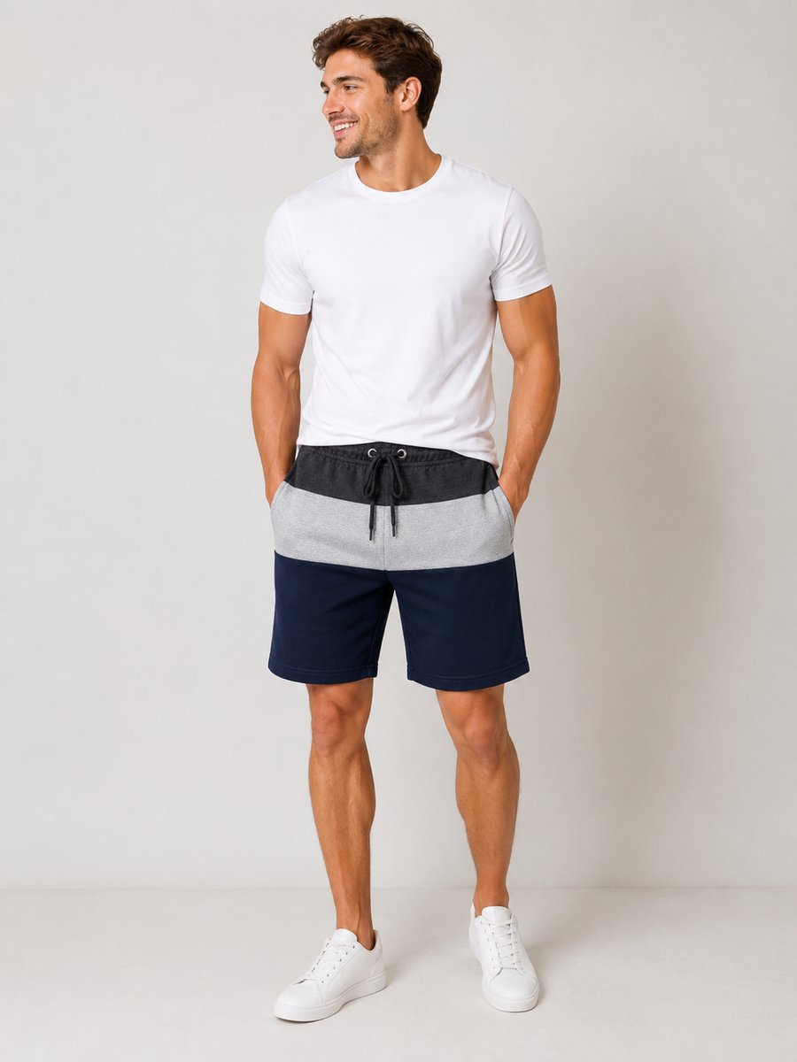 Heren Korte broek Maat M – Katoen Blend – Slim Fit – Met Ritszakken – Elastische Taille met Trekkoord