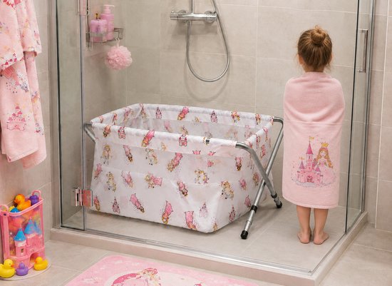 BiBaBad® Opvouwbaar Kinderbad 70-90 cm - Verstelbaar Douchebad - Babybad - Bad voor Douche - Anti-slip - Aluminium Frame - Princess van BiBaBad — afbeelding 3