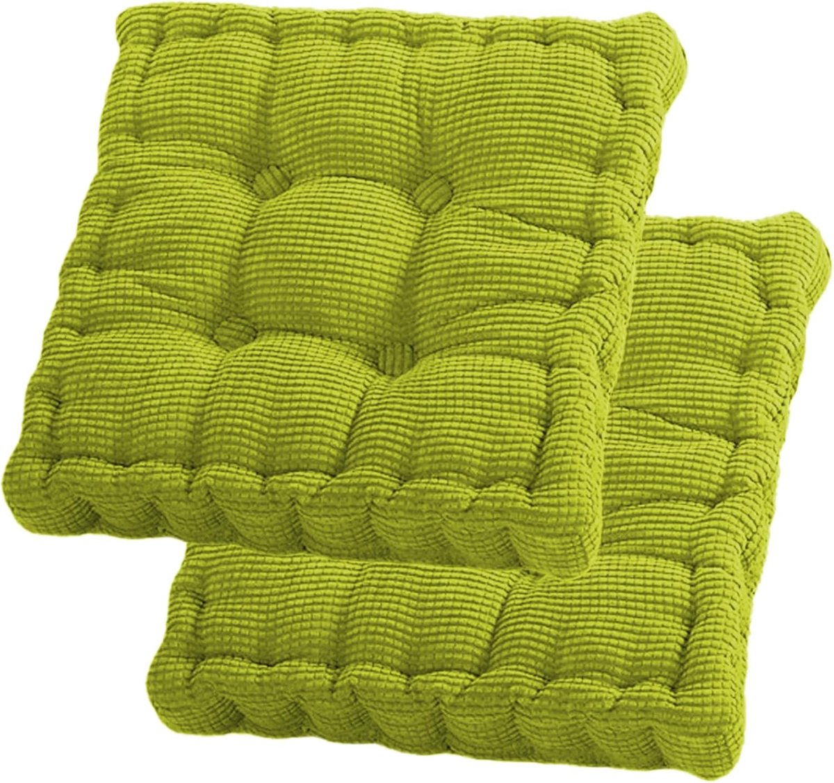 set van 2 vloerkussens, 40 x 40 cm, stoelkussens, katoenen vulling, dik vloerkussen, yogakussen, huisdierbed, kussen voor binnen en