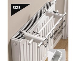 Radiatordroogrek Met Dubbele Stangen - Hittebestendig Tot 120 °C Zwaar Uitgevoerd - Geschikt Voor Paneel- En Schijfradiatoren - Wandmontage Energiebesparend - Lengte 50 cm