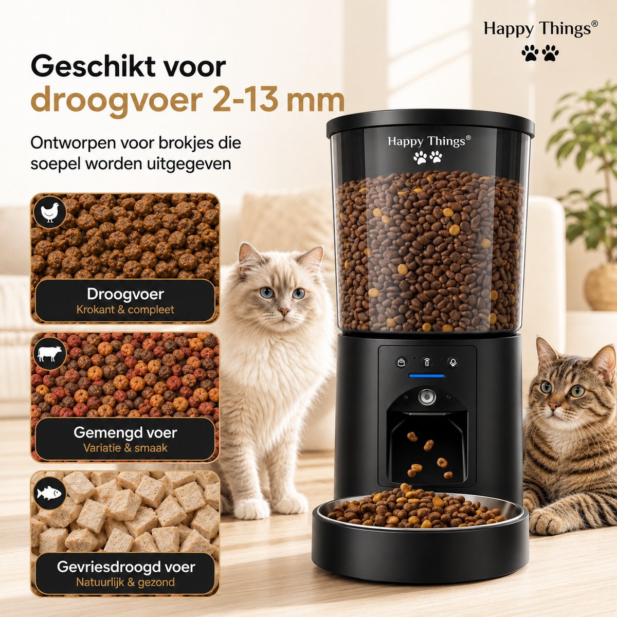 Happy Happy Things® Voerbak met Camera - 4L RVS thumbnail 6