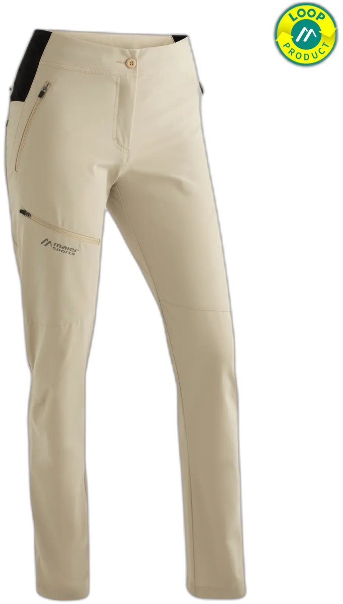 Dames wandelbroek Maier Sports Latit Vario Beige