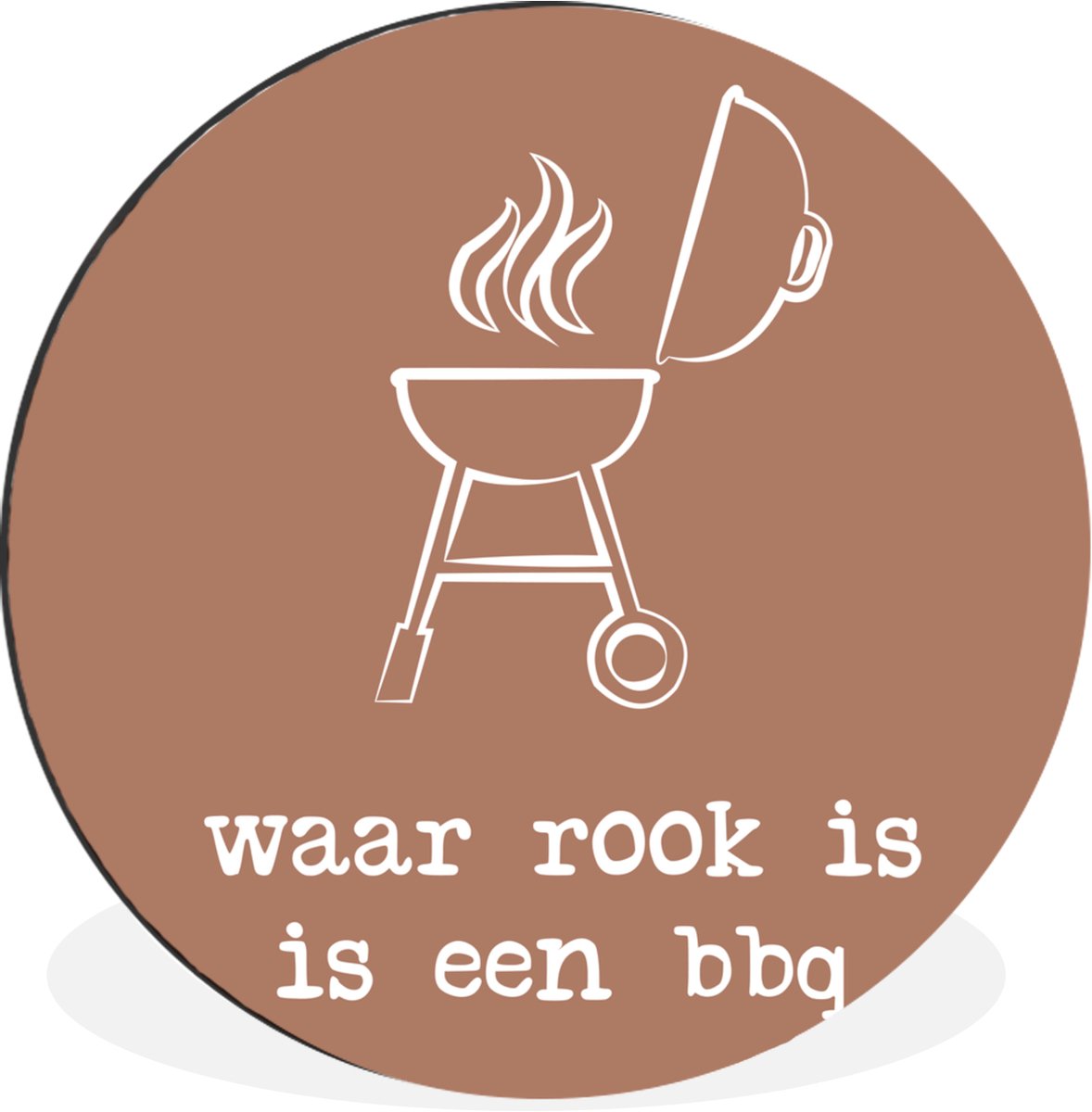 WallCircle - Wandcirkel - Muurcirkel - 'Waar rook is is een BBQ' - Quotes - Spreuken - Alu