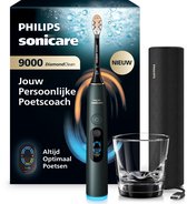 Philips Sonicare 9000 DiamondClean elektrische tandenborstel, met de tekst 'Jouw Persoonlijke Poetscoach' en verpakking.