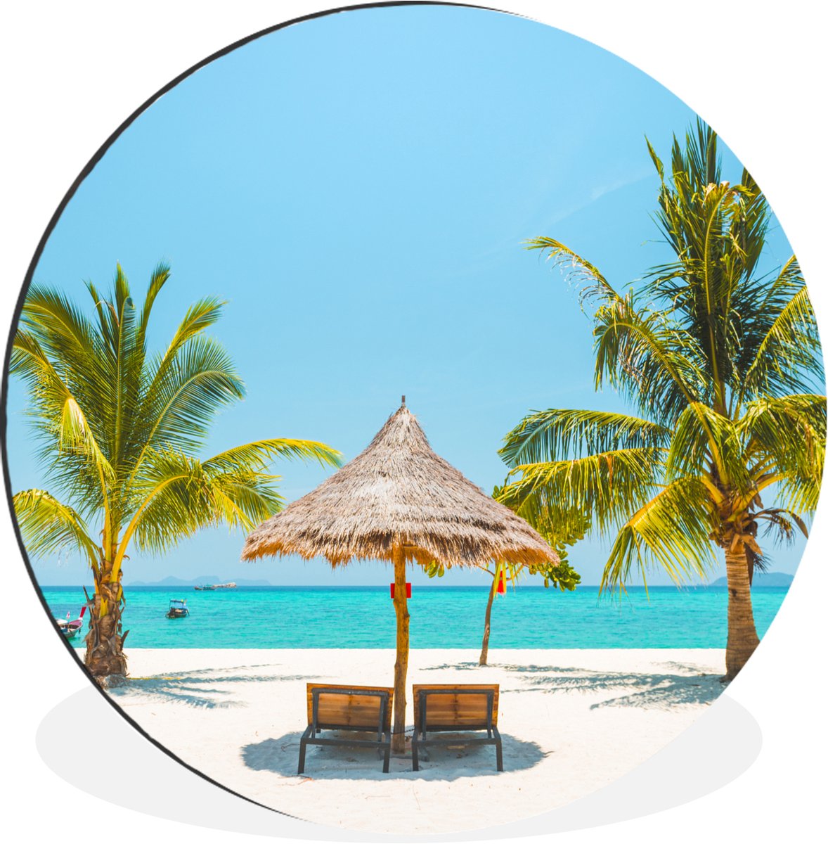 WallCircle - Wandcirkel - Muurcirkel - Strand - Parasol - Palmboom - Aluminium - Dibond -