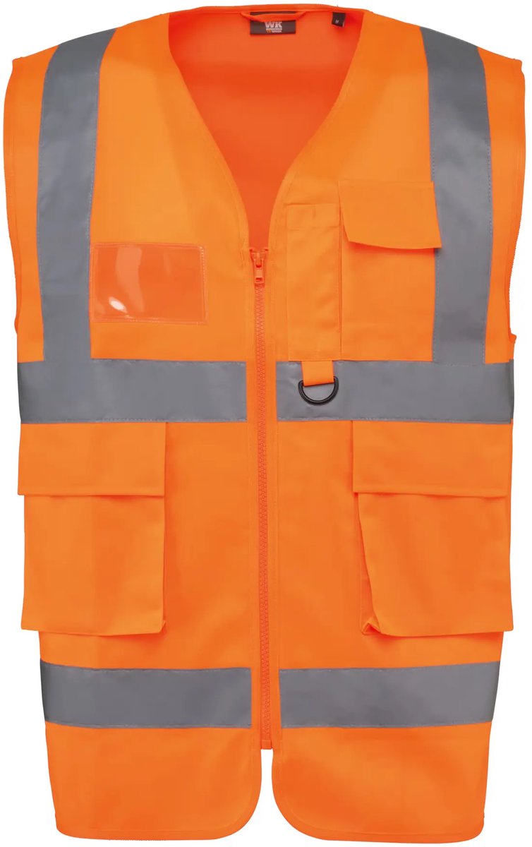 Recycled veiligheidshesje met zichtbare rits WK. Designed To Work