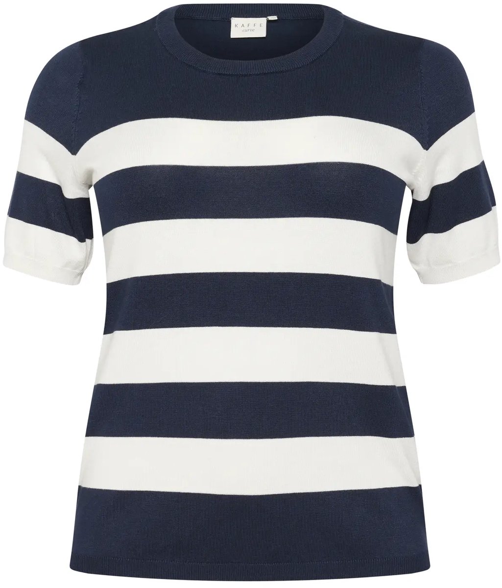 Gestreept dames-T-shirt KAFFE Curve Lizzy