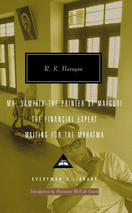 Boekcover van 'Mr Sampath - The Printer of Malgudi', 'The Financial Expert' en 'Waiting for the Mahatma' door R. K. Narayan, Everyman's Library.