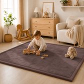 Wizzimo® Baby speelkleed kruipmat - 180x200 - Speelkleed kinderen - Extra dik traagschuim 3 cm - Bruin - Anti slip