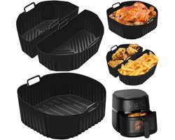 Dailygoods- Siliconen Vorm Set van 3 - Airfryer Accessoires - Geschikt voor Russell Hobbs XXL - Voor Cosori TurboBlaze 5,5 l/6,0 l - Antiaanbaklaag - Duurzaam Silicoon - Airfryeraccessoires