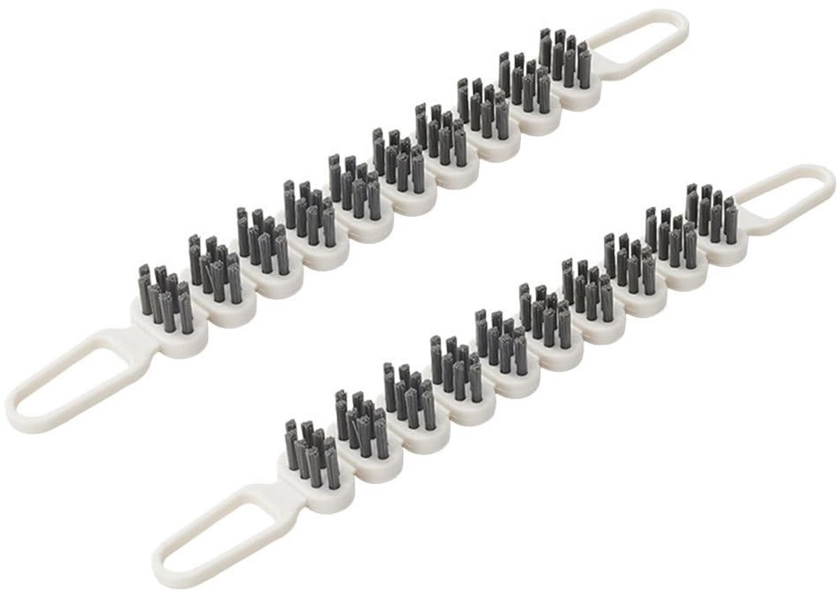 Dailygoods- Reinigingsborstel - 2 Stuks - Flexibel Ontwerp - Multifunctioneel - Voor Nauwe Plaatsen - Efficiënte Vuilverwijdering - Afmetingen 26,40 x 3,00 x 2,70 cm - Reinigingsgereedschap