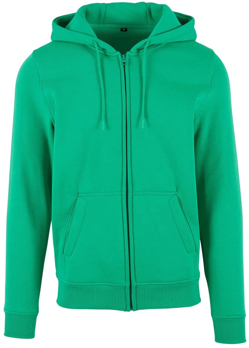 Build your Brand Heavy Zip Hoody BY012 Grass Groen