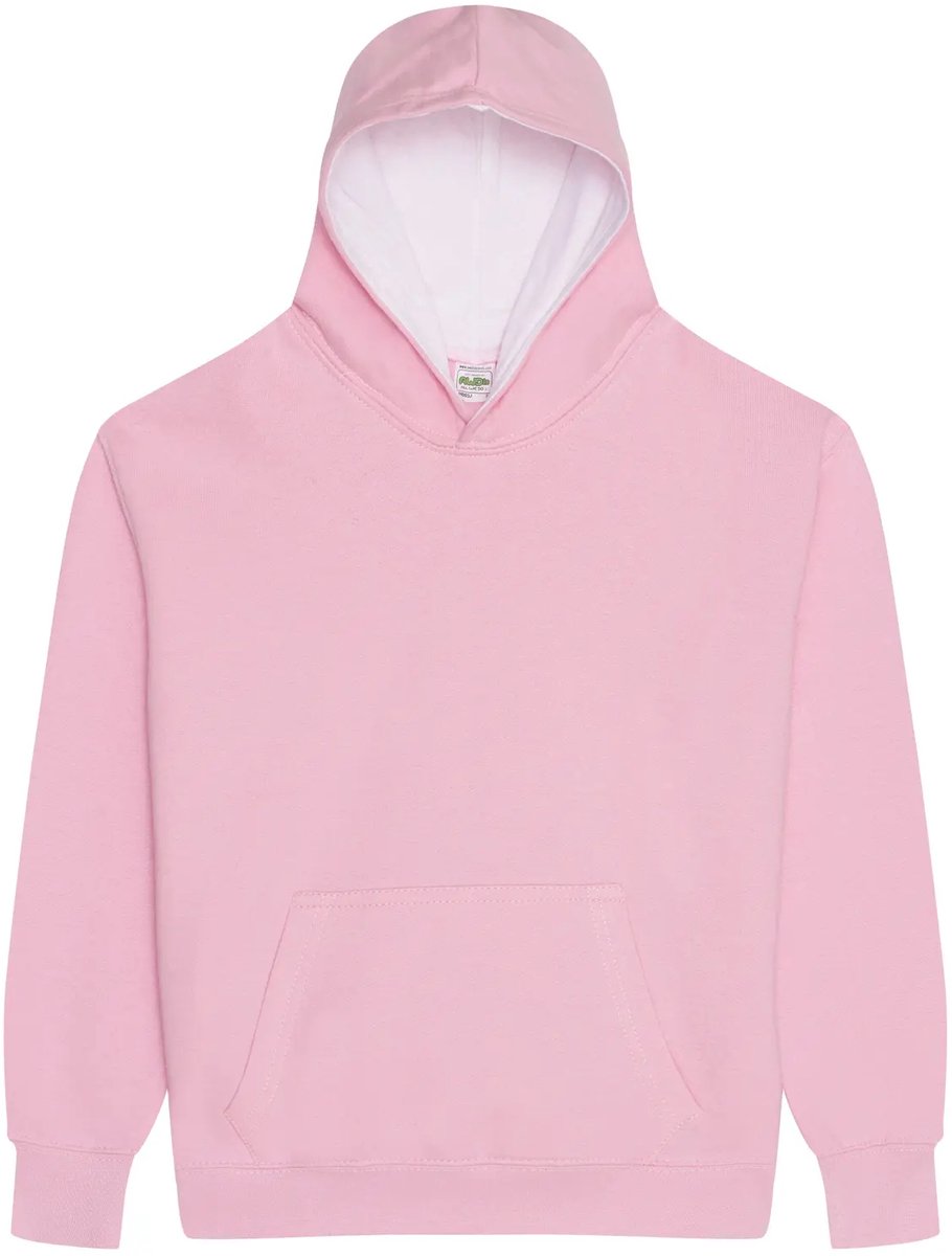 Just Hoods Kids´ Varsity Hoodie JH003K - BABY PINK/ARCTIC WHITE - 3/4 (XS)