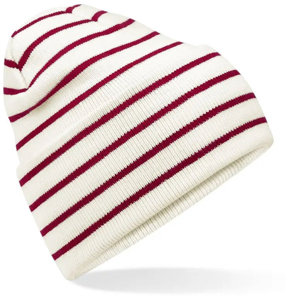 Gestreepte muts met klep Beechfield Original