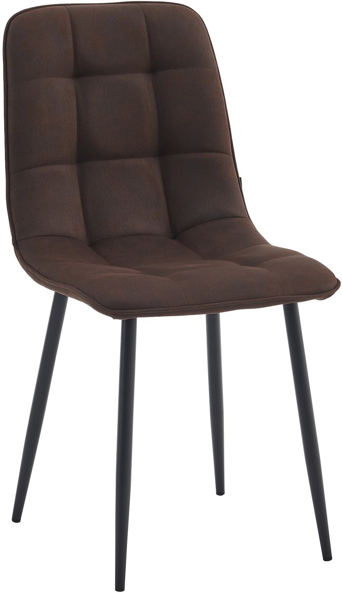 Colenis Bloqs Eetkamerstoel – Bruin – Microvezel – Set van 2
