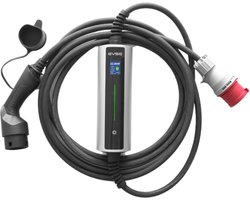 EROCK Ultra Krachtstroom Mobiele Lader type 2 naar CEE 1 en 3 fase tot 22kW - LCD-scherm, Uitgesteld Laden en App