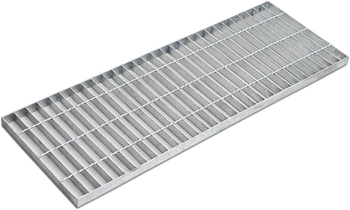 Drain Rooster - Afvoer rooster - Waterafvoer Buiten - Antislip Gegalvaniseerd Staal - 500x200x20mm - Zilver