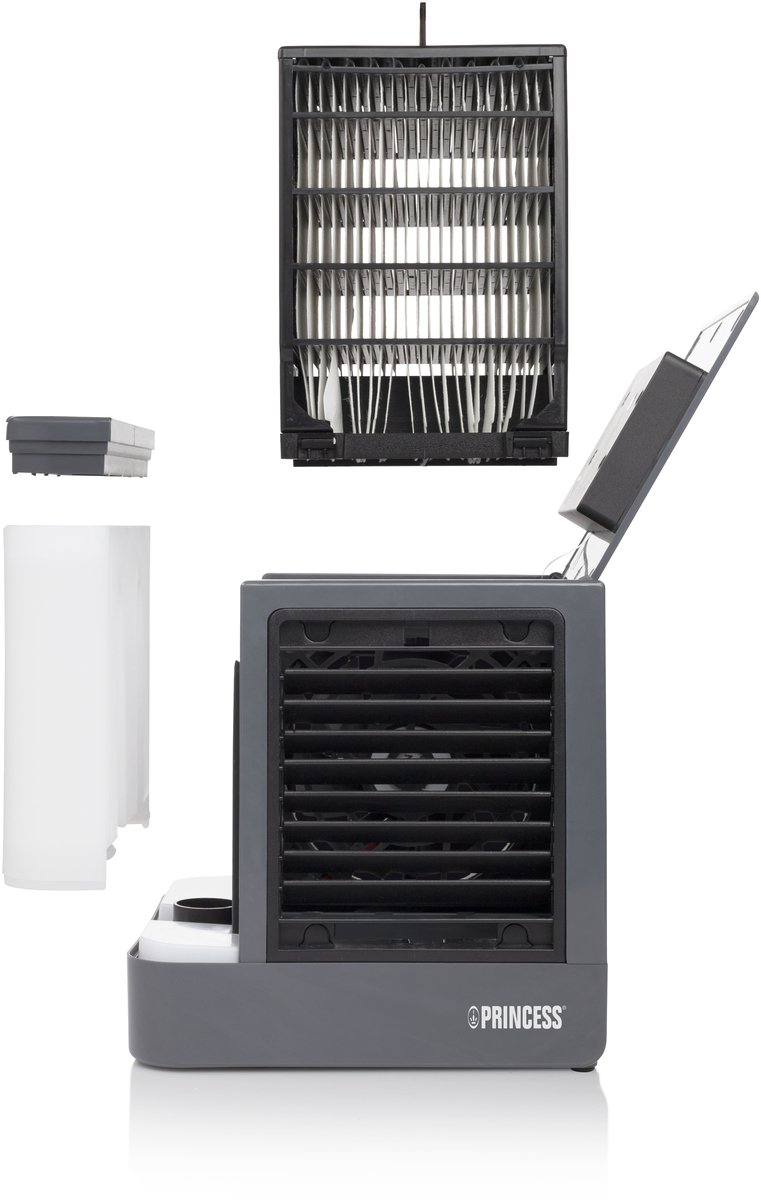 Princess 355500 Premium Mini Luchtkoeler 14,2x14,2x14,8cm – Draagbare airco voor Bureau, Slaapkamer – Aircooler USB-C, 7 Kleuren LED Verlichting, Uitneembaar Waterverdampingsfilter, Persoonlijke Verkoeler, Compact voor Thuis, Kantoor en Reizen thumbnail 5