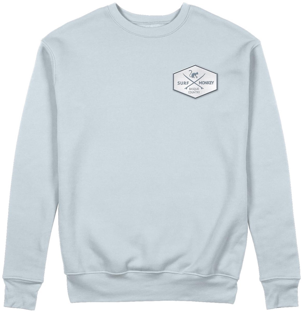 Sweatshirt met patches - Ronde hals / Volwassenen (Lichtblauw - L)
