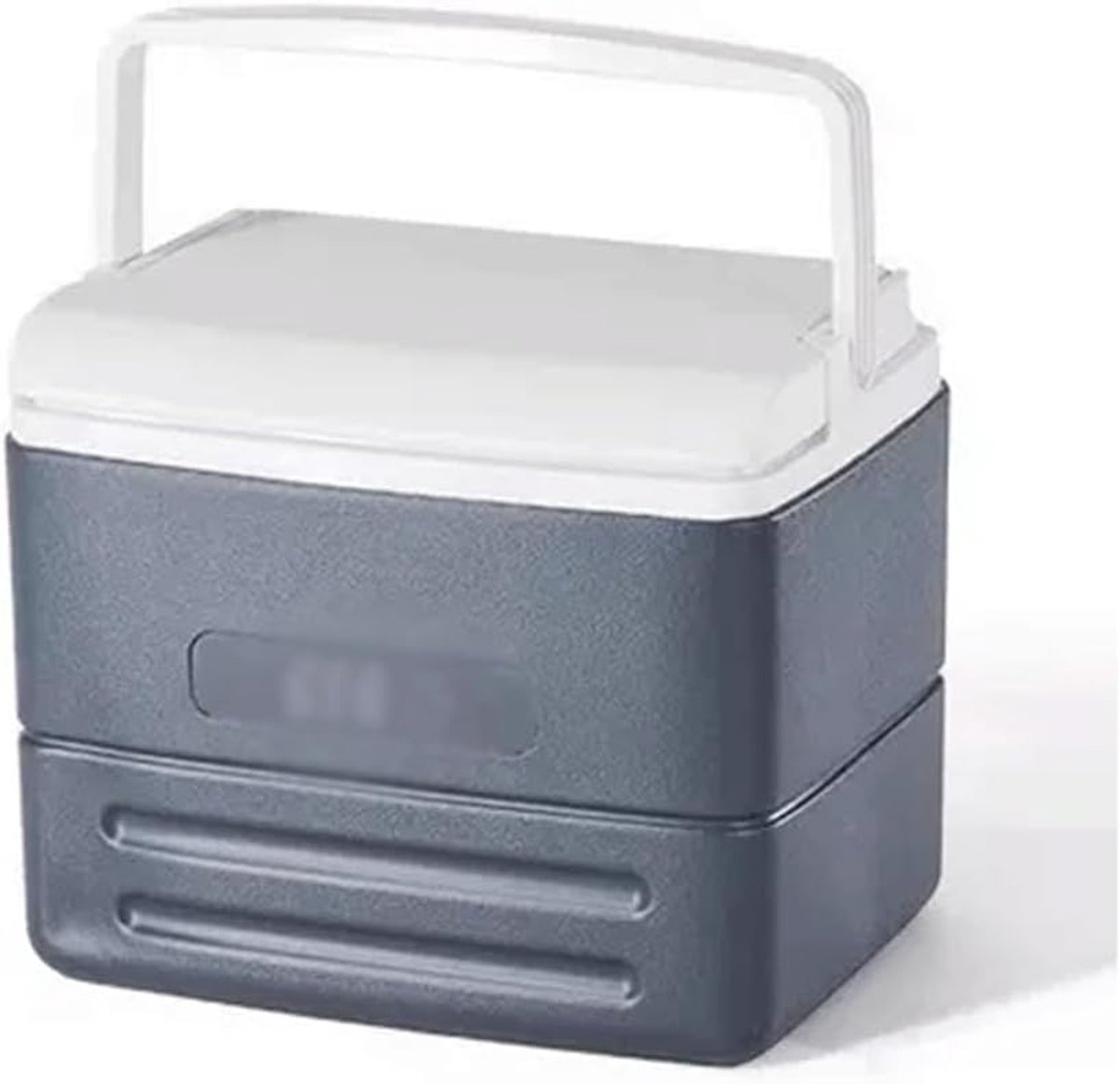 IJsemmer met Handvat - Koelbox IJs Isolatiebox - Dranken Koelen - Dubbelwandig Ontwerp - 8.2L - Wit Grijs