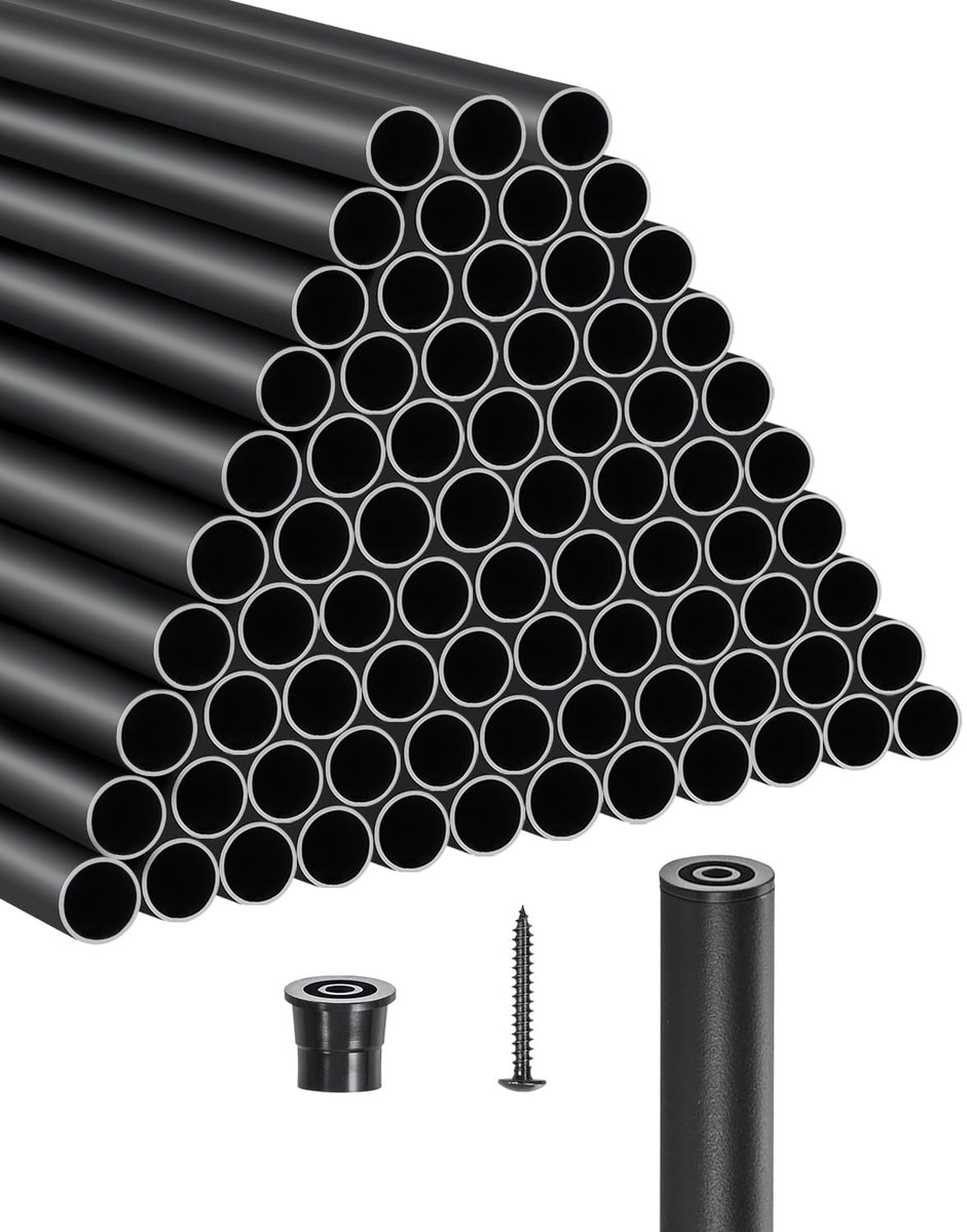 Trapleuningen Aluminium - Baluster Set - Trap Beveiligen - Roestvrij en Duurzaam - 101 stuks - Zwart