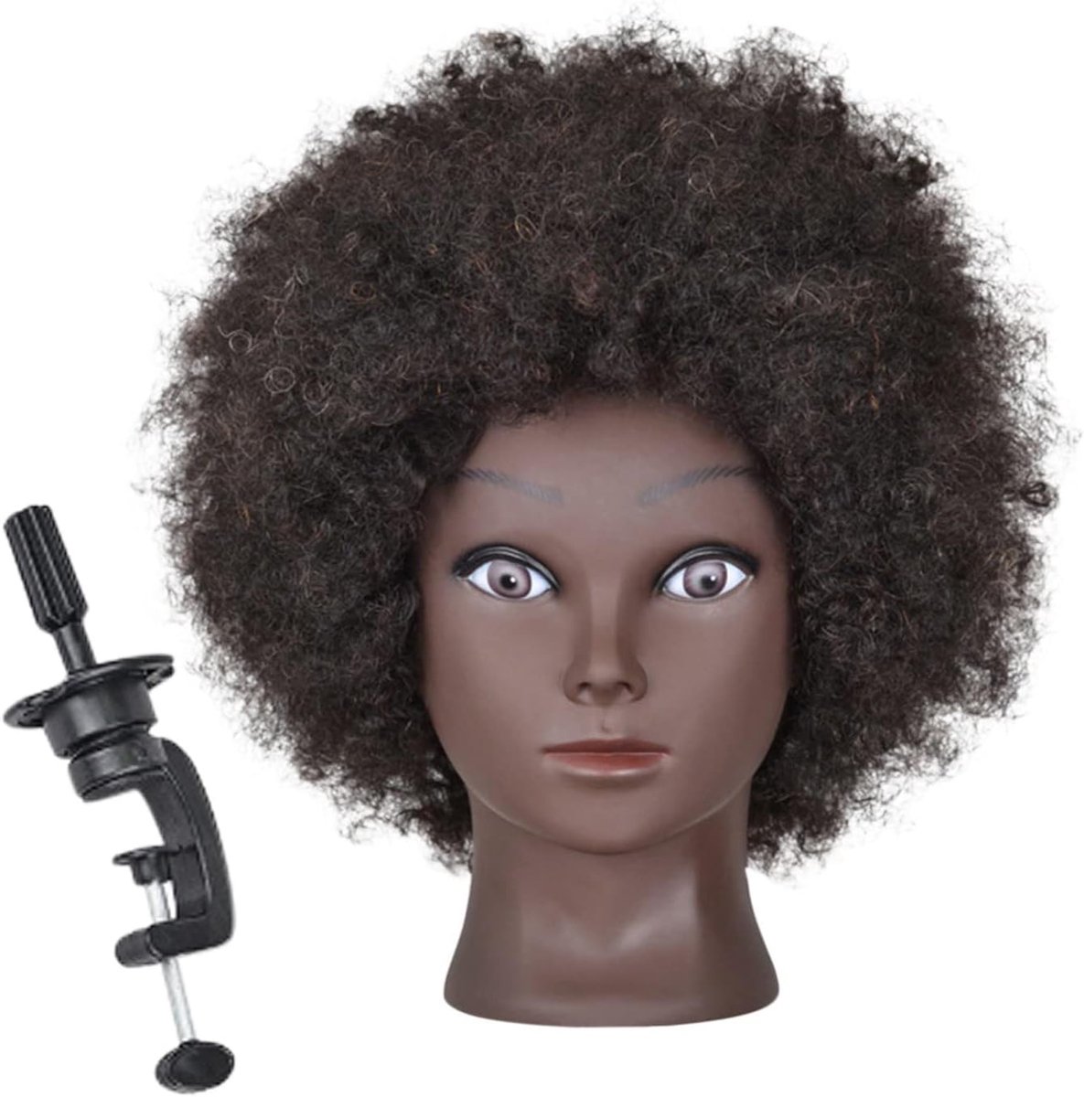 Oefenhoofd Pruiken - Styling Hoofd - Haarstyling Oefenen - Natuurlijk Zacht Materiaal - One Size - Zwart