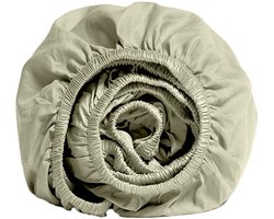 Yumeko hoeslaken katoensatijn light olive 180x210x30 - Bio, eco & fairtrade