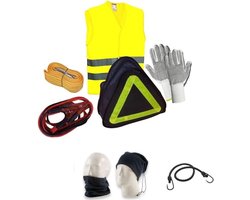 Noodset Auto - Pechhulp Kit - Veilig Onderweg - Complete EHBO Set - 3 meter - Geel