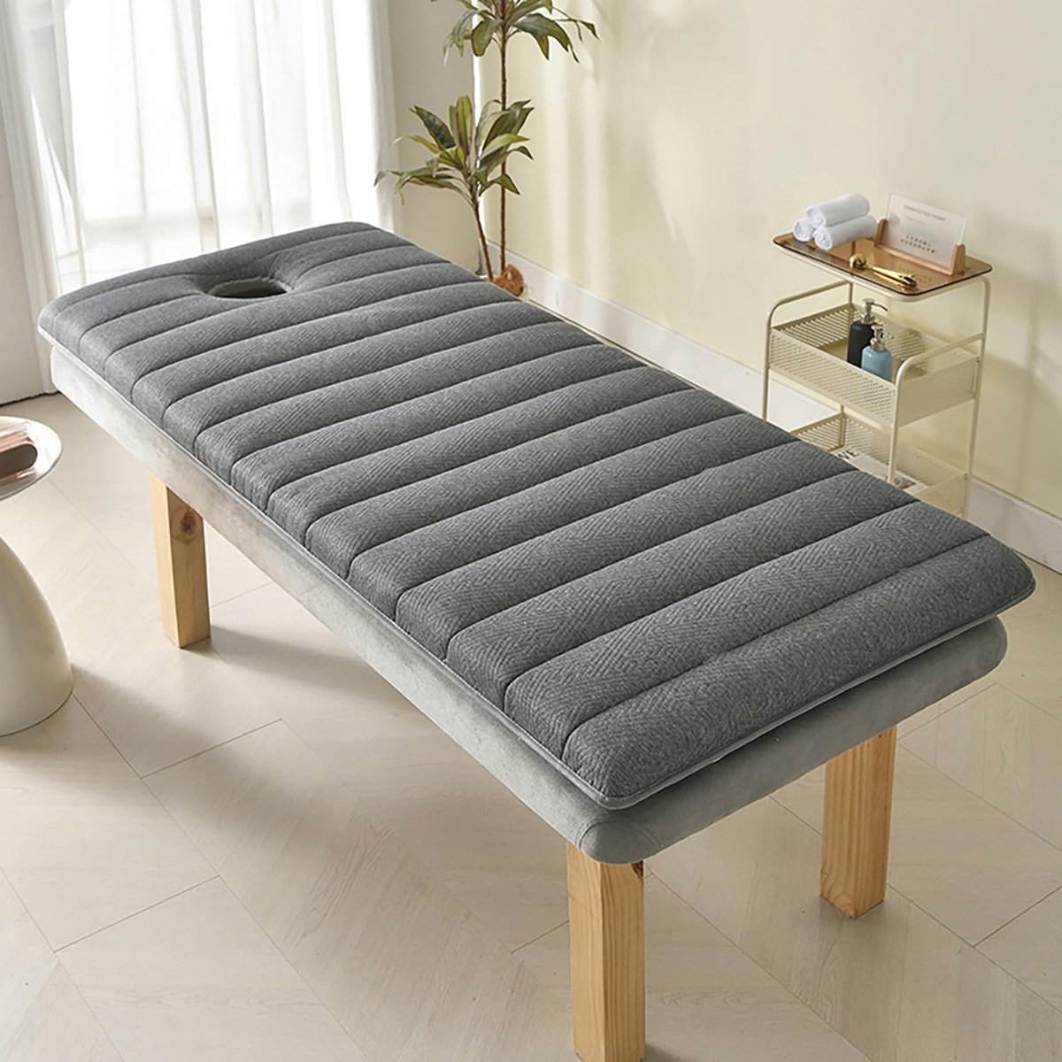 Massage Tafel Topper - Salon Matras - Salon Behandelingen - Hoge Dichtheid Schuim - 185x70x6cm - Grijs