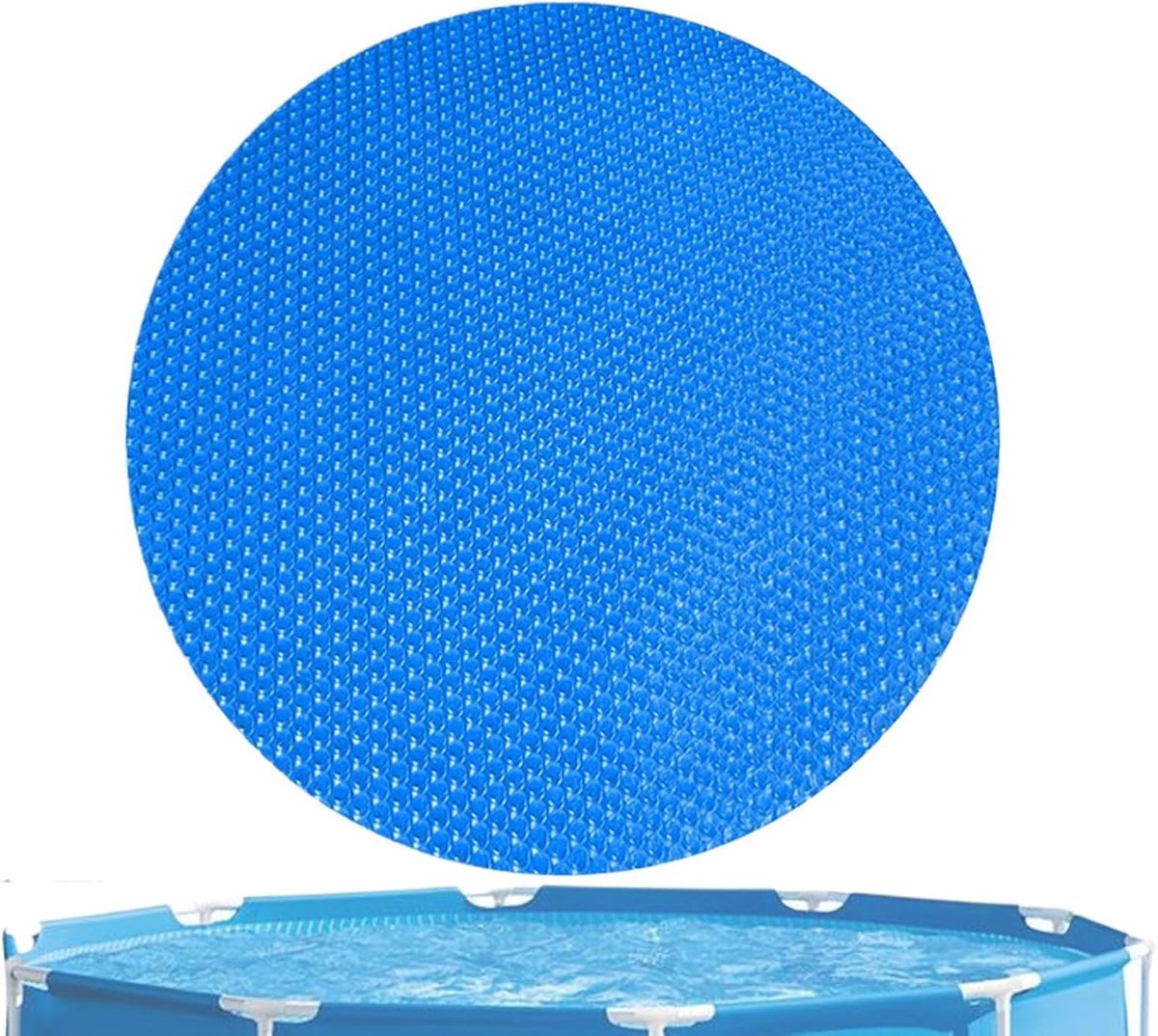 Zwembadafdekking op zonne-energie - Zonnezwembadafdekking Warmtebehoud - Zwembad Verwarmen - Vuilbarrière Verdampingspreventie - 6 tot 15 Ft - Blauw