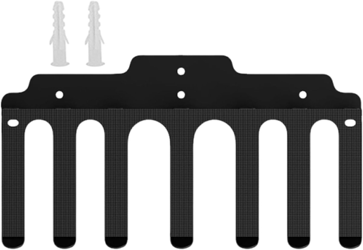 Verticale Halterstanghouder - Barbell Opberger - Fitnessapparatuur Organiseren - Ruimtebesparend Wandmontage - 39 x 16 x 7 cm - Mat Zwart