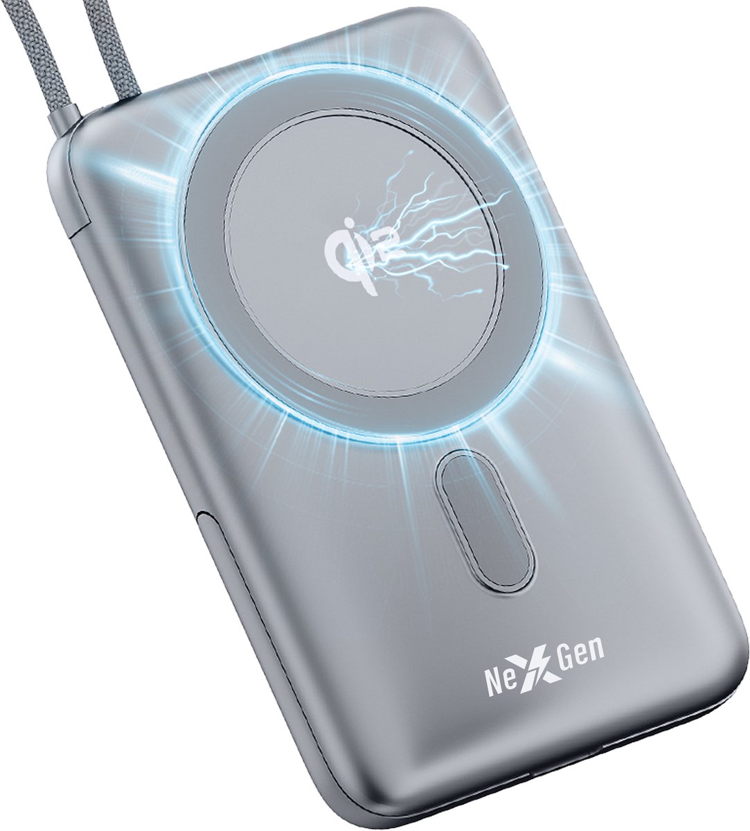 NexGen MagPro Powerbank 10.000mAh Magnetisch Draadloos - NexGen - €39,95
