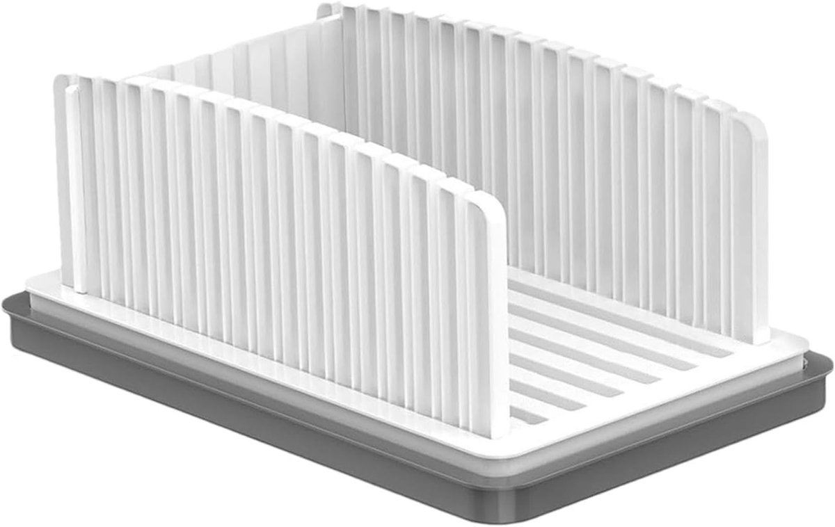 Broodschaaf Handmatig - Broodsnijder - Zelf Brood Snijden - Inclusief Kruimelbak - 36.5 x 24.2 cm - Wit