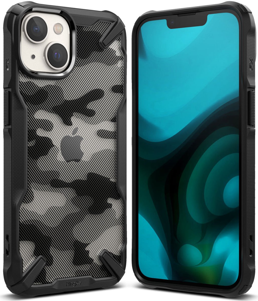 Ringke Fusion X Hoesje Geschikt voor Apple iPhone 14 Plus Camo Zwart