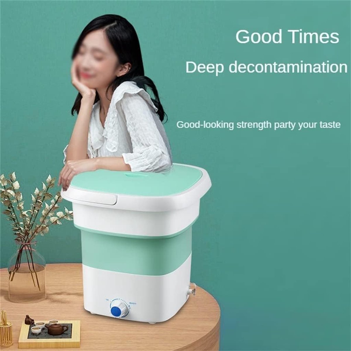 Elektrische Wasunit Mini Wasmachine Opvouwbaar Kleine Wasjes Simuleert Handwas 3kg Capaciteit Wit