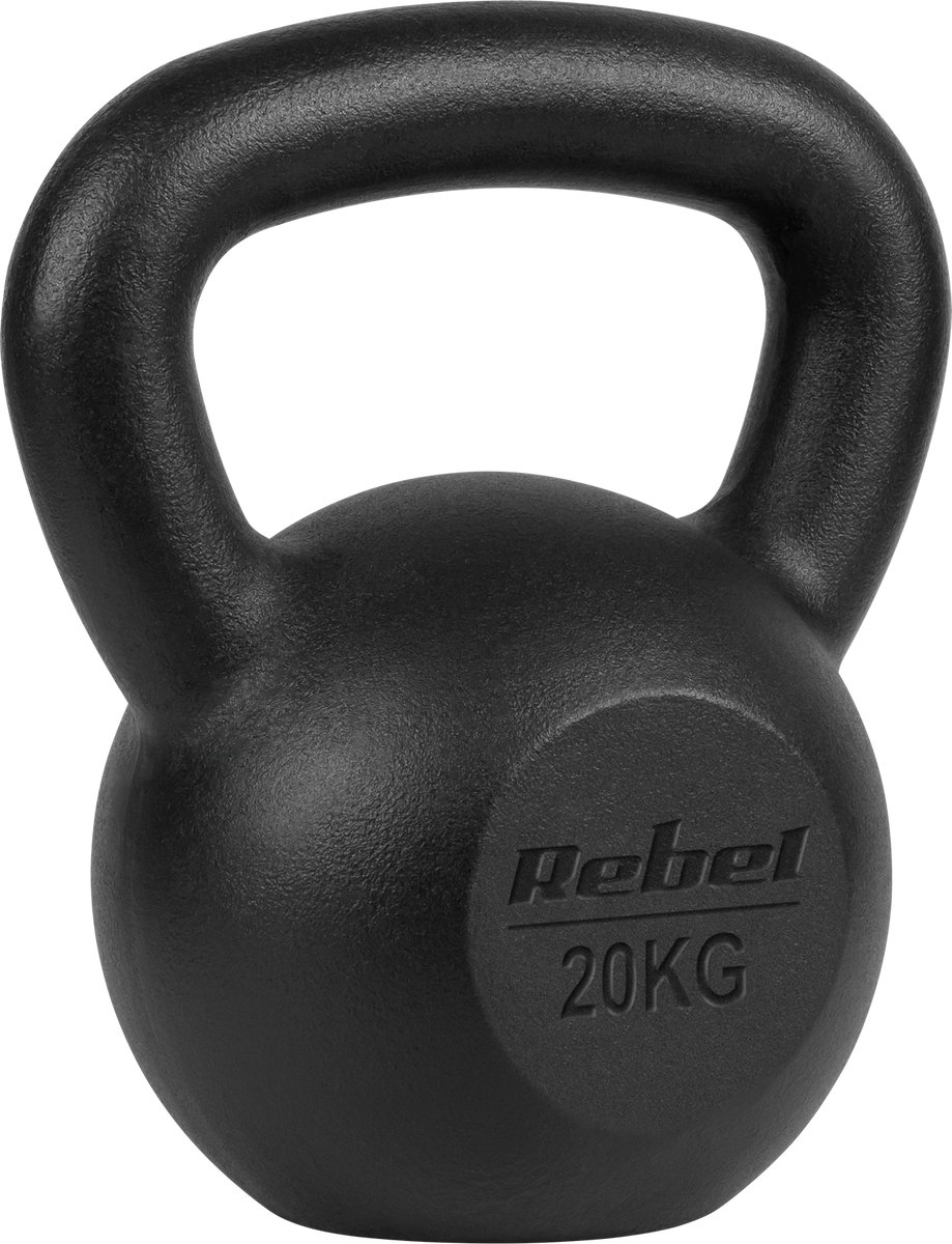 Rebel Active Serie - Gietijzeren Kettlebell - 20kg - Ergonomische Greep