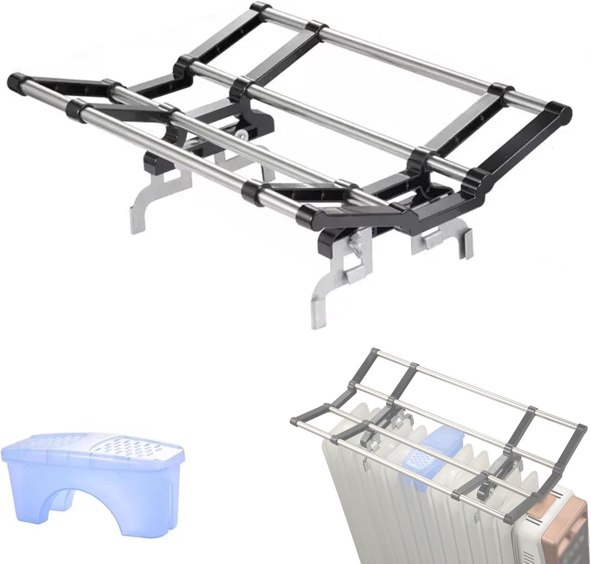 Droogrek met Radiator - Kledingdroger Beugel - Kleding Drogen - Verstelbare Clips - 35 cm