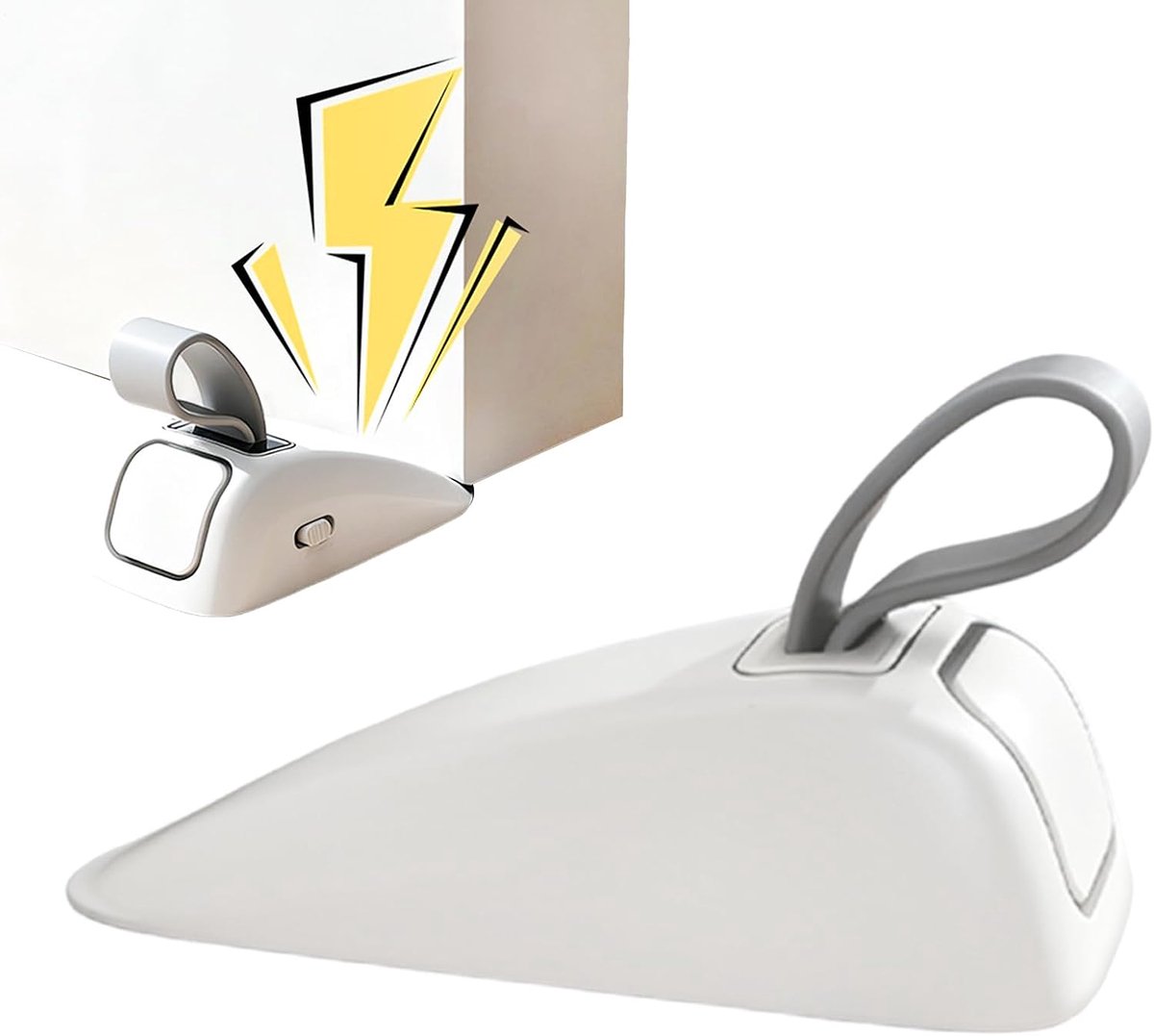 Deurwig Alarm - Deurstop Beveiliging - Extra Veiligheid Thuis - Dubbele Beschermingsmodus - 13 x 5.5 x 5.5 cm - Wit