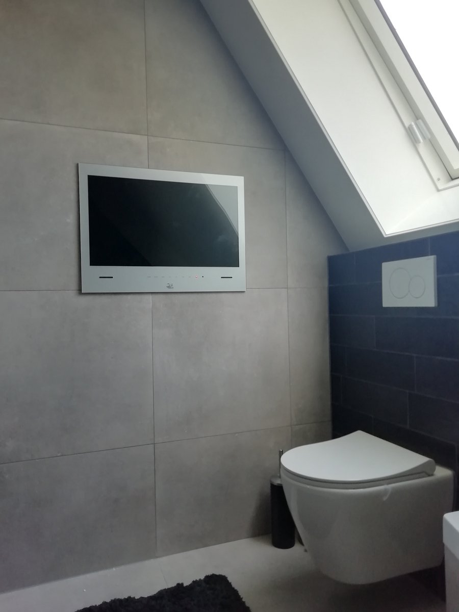 Badkamer TV SplashVision ESI-27 - Android Smart LED GOOGLE TV / Zilvergrijs