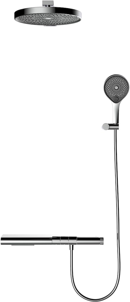 LINEA UNO - Jarna - Gun metal - Piano button - Doucheset inbouw - - 201374