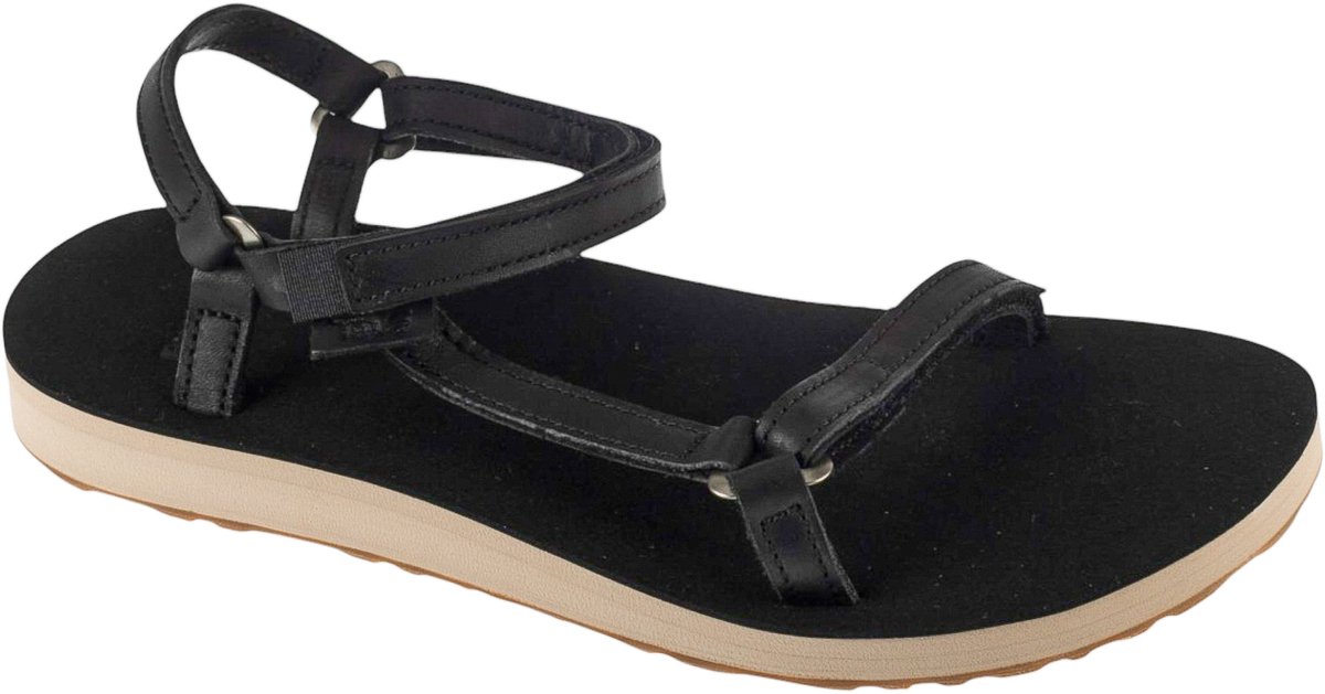 Teva W Original Universal Slim Lea Sandalen Dames Zwart