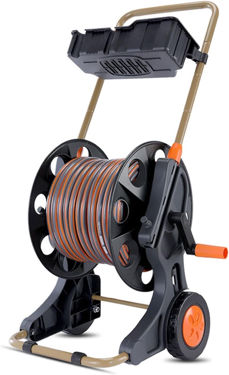 Tuinslang Kar - Slanghaspel Wagen - Tuin Bewateren - Met Wielen - 60 Meter Capaciteit - Zwart
