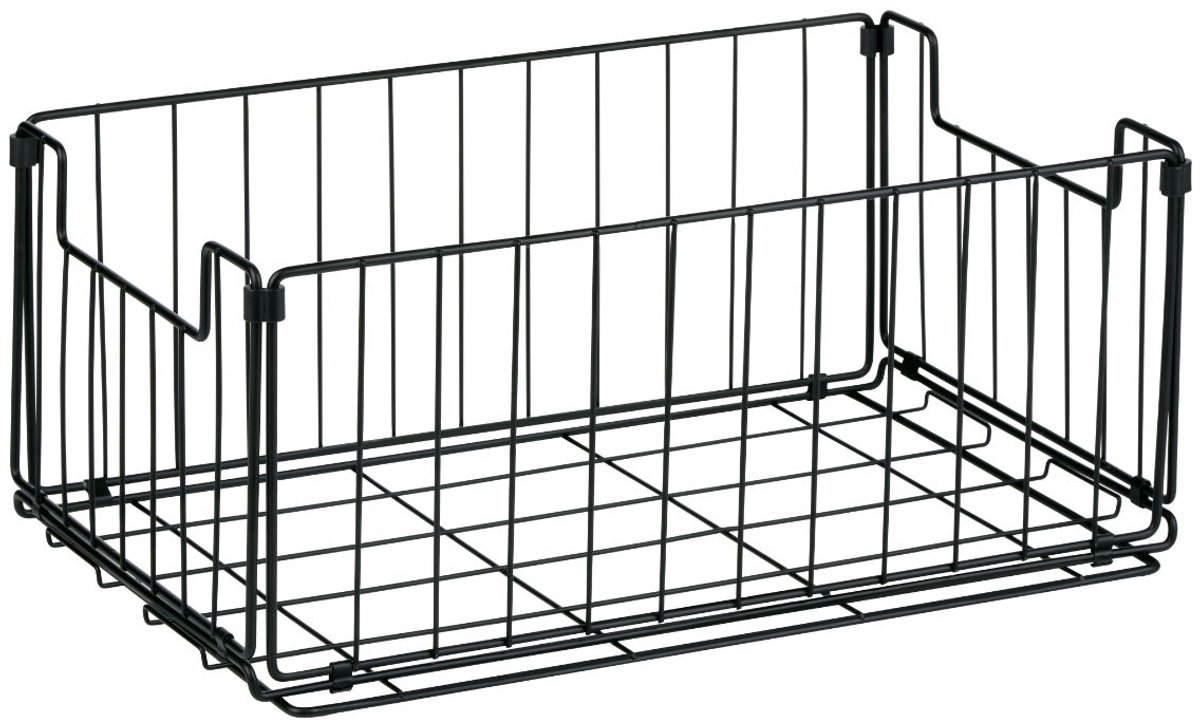 Arti Casa Opvouwbare Mand - Opbergmand Metaal voor Keuken Organizer en Schoonmaakmand - Draadmand Zwart - 35 x 23 x 15 cm