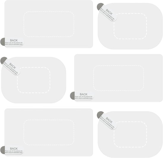 Voorruit Stickers - Dashcam Folie - Dashcam Montage - Statische Elektrostatische Film - 6 Stuks - Transparant