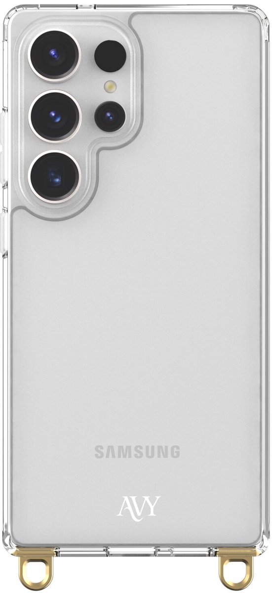 AVY Transparant Hoesje | Geschikt voor Samsung Galaxy S25 Ultra | Clear Case | Haakjes voor koord