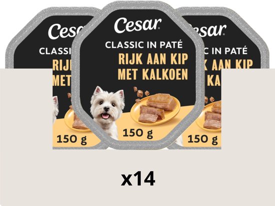 Cesar Classic Paté Honden Natvoer - Kip - 14 x 150 gr